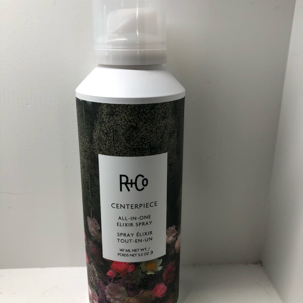R+Co Centerpiece Elixir Spray with Black and Floral Design